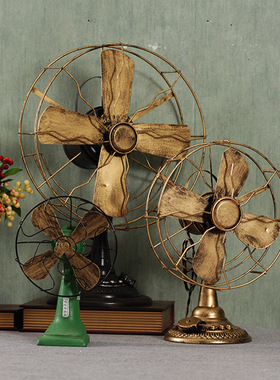 复古欧式电风扇模型摆件家居仿古装饰品餐厅服装店咖啡厅橱窗道具