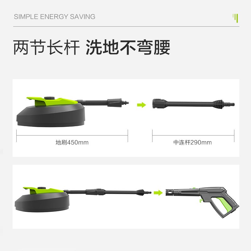 绿田清洗机通水擦洗地刷庭院花园别墅清洁工具高压洗车机专用刷子