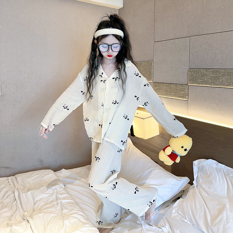 女童睡衣秋季新款儿童洋气长袖家居服大童女孩春秋款居家纯棉套装