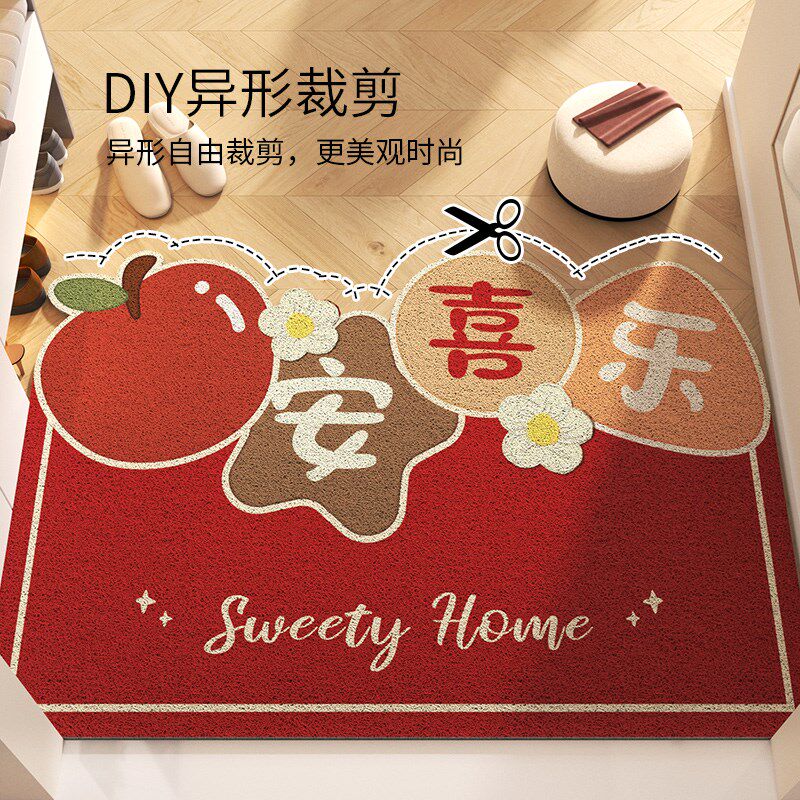 丝圈地垫入户门垫进门家用耐脏脚垫玄关进户大门口可裁剪pvc地毯