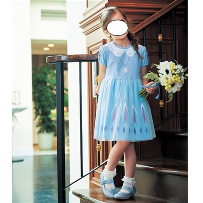 出口日千趣童装夏季女宝纯棉纱网卡通动漫公主裙连衣裙迪士淑女裙