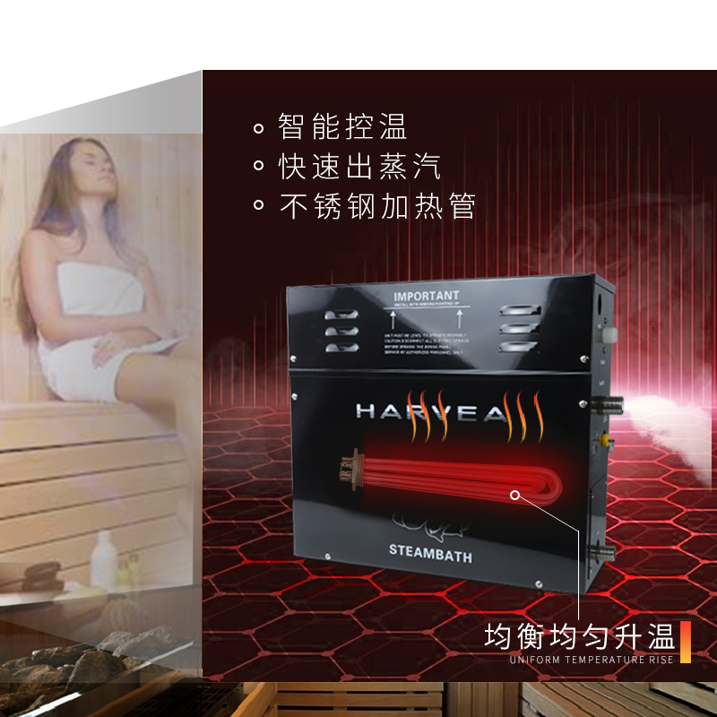 桑拿蒸汽湿蒸机发热管机配件美容干蒸炉数显带灯控制自动恒温设备