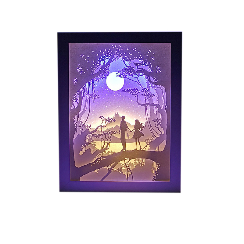 【半刻爱情类】光影纸雕灯diy材料包手工制作立体剪纸叠影礼物