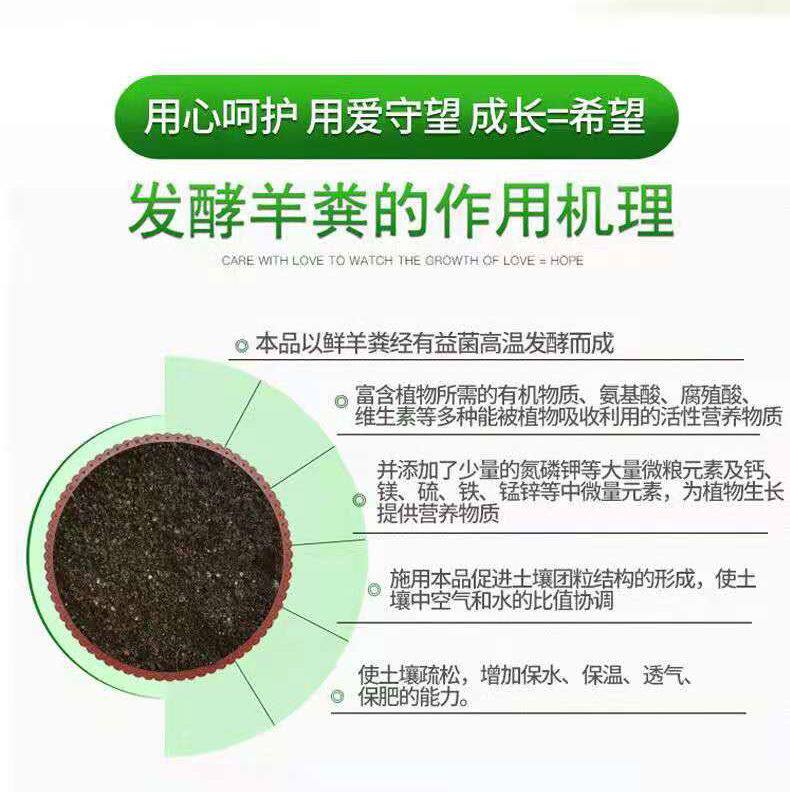 羊粪发酵农家肥蔬菜有机肥料种花养花通用50斤营养土复合肥100斤