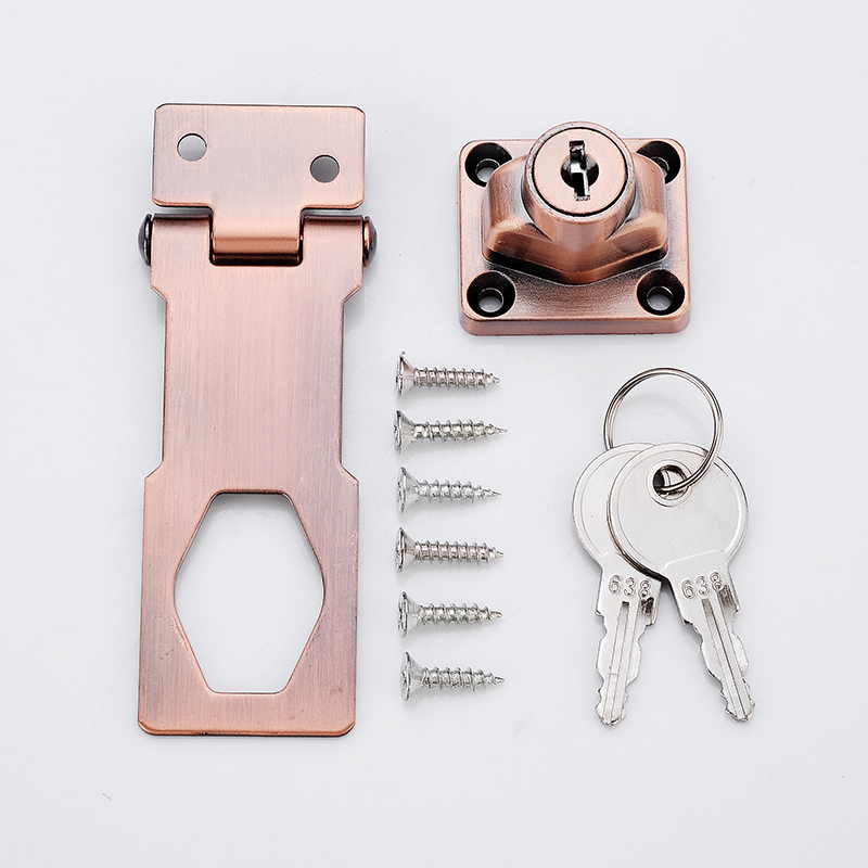 带锁锁牌柜门锁扣搭扣老式柜子锁具免开槽办公桌衣柜抽屉锁门搭扣