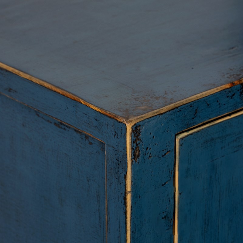 古朴彩漆新中式客厅三屉四门餐边柜实木碗柜茶水柜厨房储物收纳柜