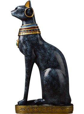 欧式招财猫埃及猫摆件创意客厅玄关电视柜酒柜家居安德森猫装饰品