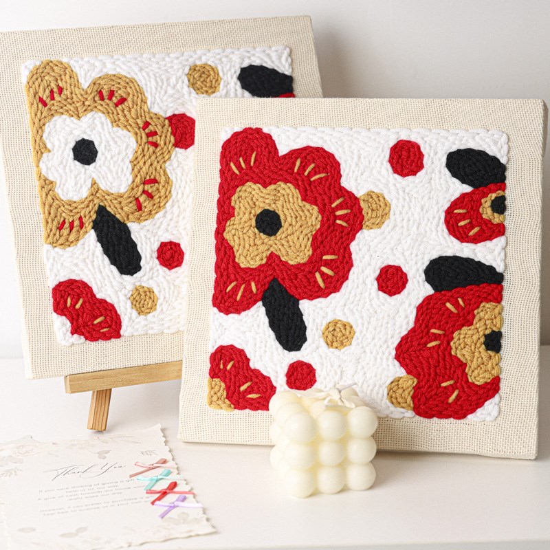 俄罗斯戳戳绣diy手工材料包清新花朵送人礼物可摆可挂装饰毛线画