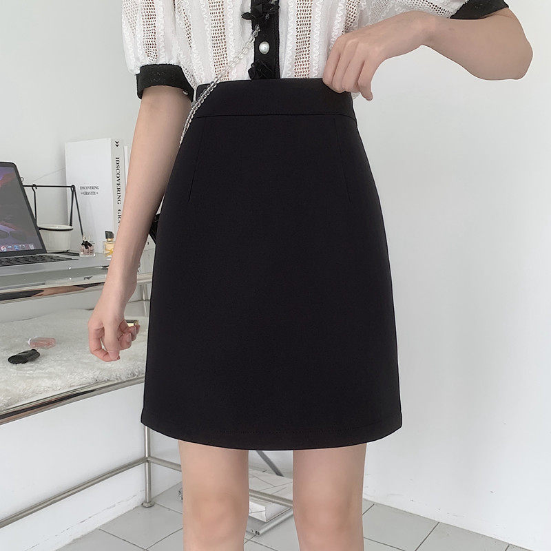 半身裙女职业裙包臀一步裙大码a字裙百搭工作黑色防走光西装短裙