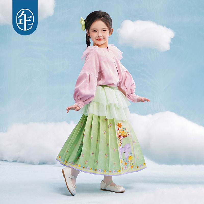 年衣童装女童马面裙半身裙春新款古装儿童汉服唐装中式公主裙子
