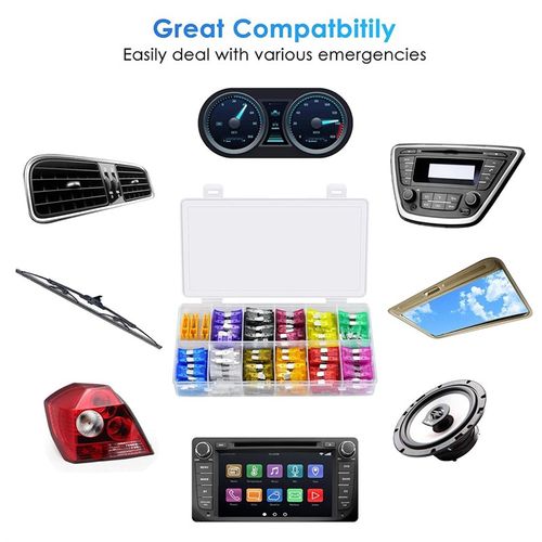 330个盒装 锌片 保险丝配3个夹子中小迷你(2A-40A)