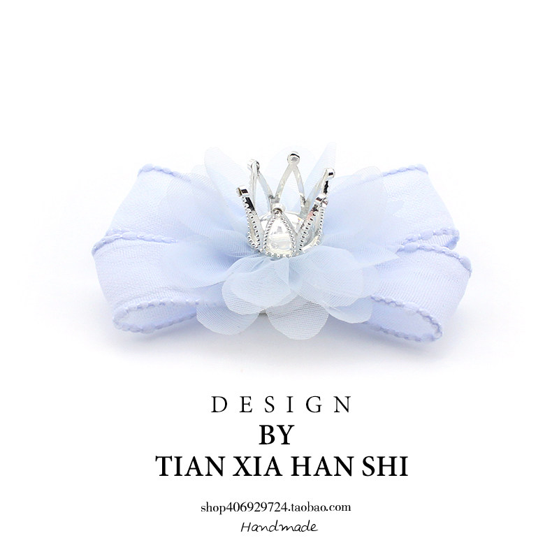 韩国儿童皇冠蝴蝶结发夹宝宝扎马尾顶夹公主女孩发卡女童百搭头饰