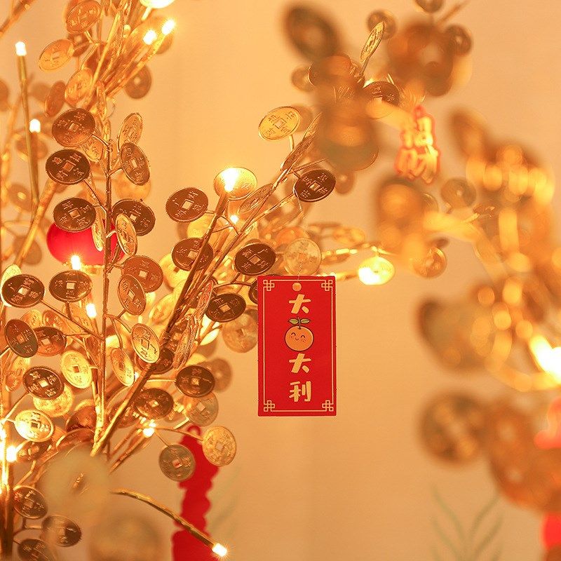2024龙年led新年摇钱树灯景观灯节日彩灯造型装饰灯春节喜庆房间