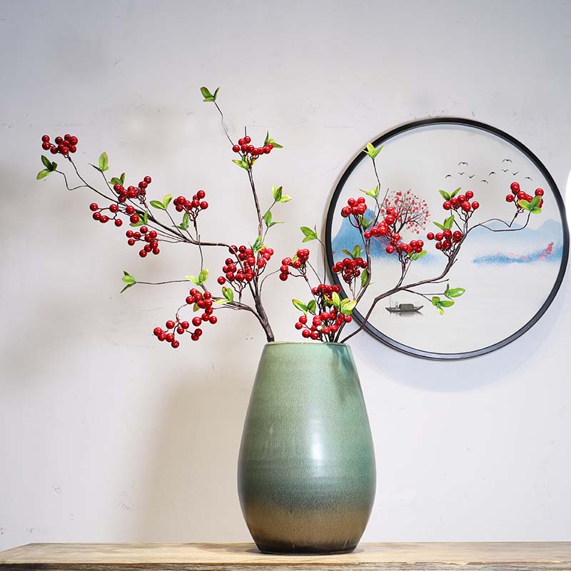 新中式景德镇陶瓷花瓶大号客厅玄关茶几插花花器干花装饰禅意摆件