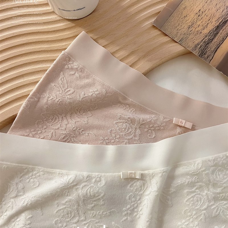 3条十足色彩3298浮雕提花随心裁无痕内裤女高弹贴肤包臀舒适蚕丝