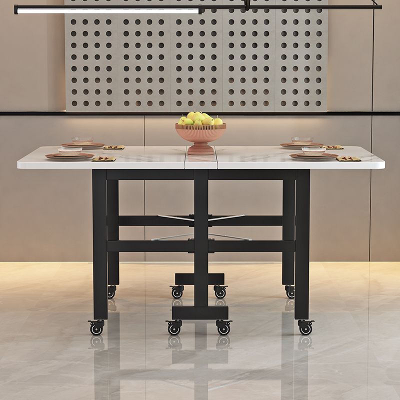 简易折叠桌家用餐桌小户型超薄多功能可移动伸缩长方形吃饭小桌子