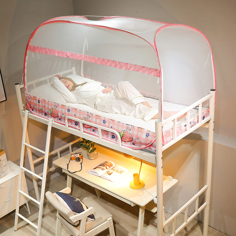 免安装蒙古包蚊帐学生宿舍单人0.9m床上下铺高低双层子母床1.2米