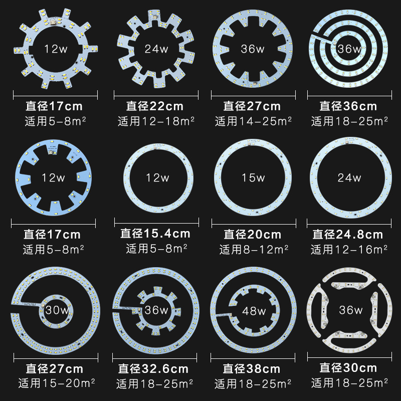led灯板改造吸顶灯环形灯管LED灯芯光源改装贴片灯调光灯泡圆灯盘