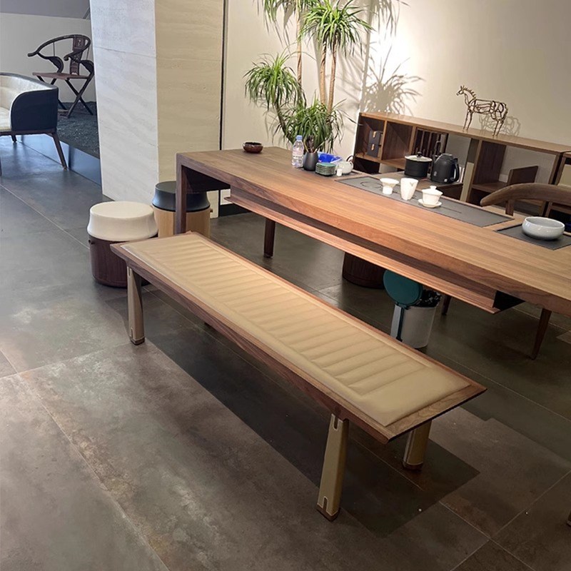 新中式黑胡桃木茶桌椅组合客厅办公室白蜡木泡茶桌茶室茶台喝茶桌