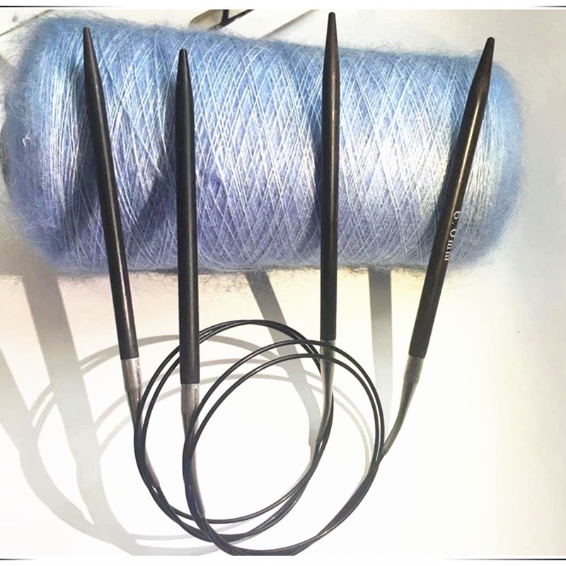 顺林黑檀木环形针毛衣针短直针棒针编织工具手工毛衣毛线粗针套装