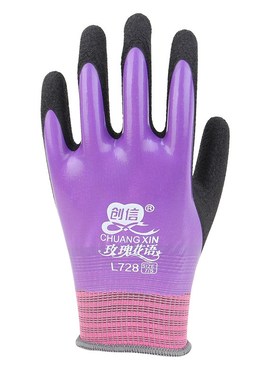 创信L728耐磨手套单只左右手防滑捡龙虾杀鱼赶海园艺全胶防水手套