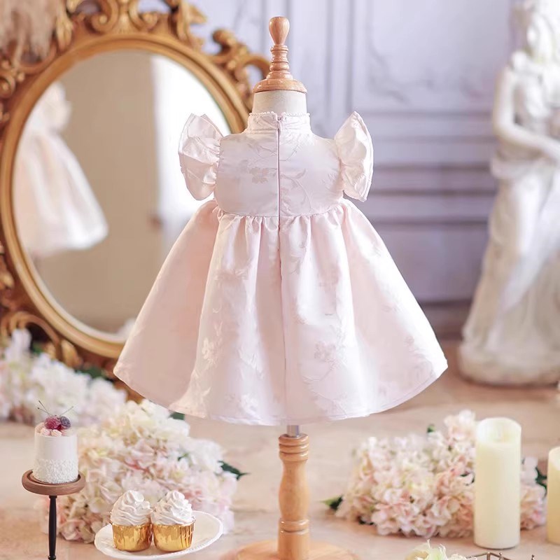 女童新款宝宝周岁生日新中式旗袍礼服裙四季款公主裙子国风连衣裙