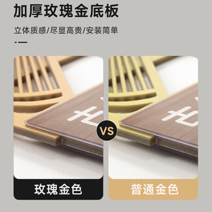 洗手间双面侧装免开孔门牌男女洗手间卫生间标示牌公共厕所WC标识