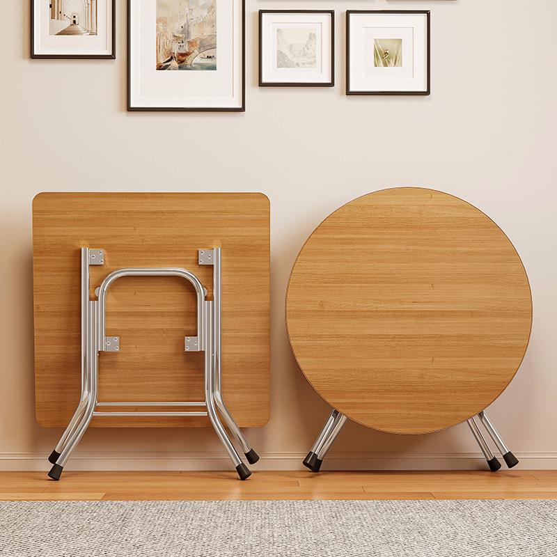 折叠桌子家用圆桌烤火桌便携吃饭餐桌户外露营摆摊简易正方形方桌