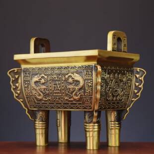 杨铜记 四方鼎 双龙鼎 鼎盛千秋 铜鼎摆件厂家铜盛鼎 铜鼎