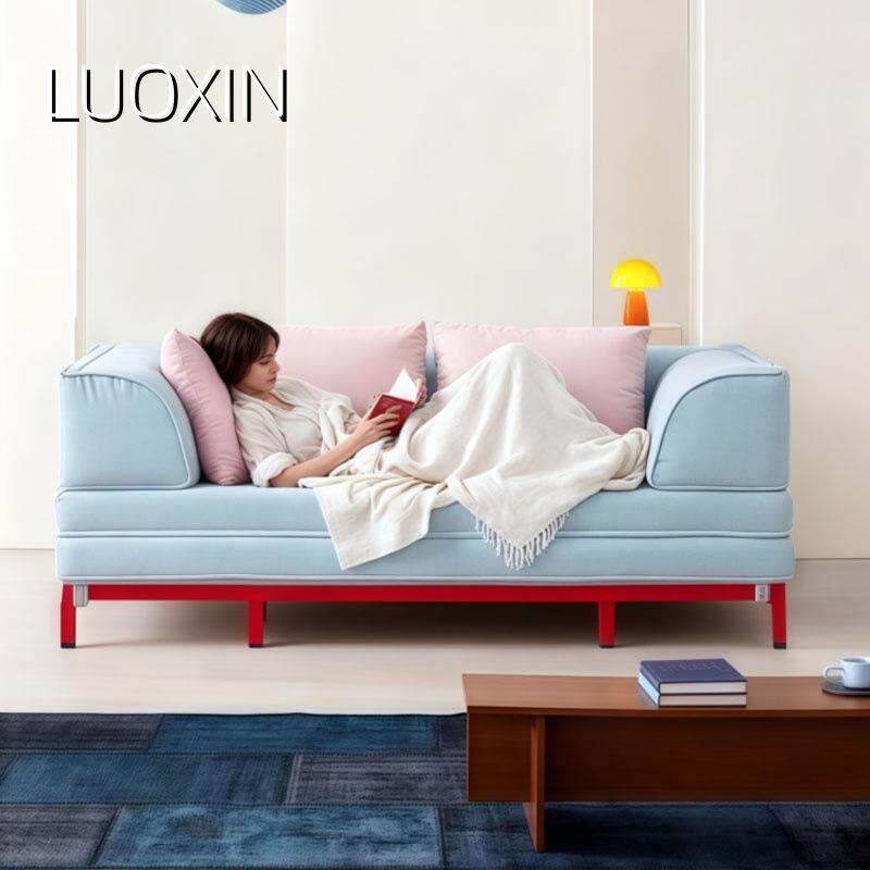 小户型折叠两用沙发床多功能伸缩抽拉床客厅多人布艺懒人高脚沙发