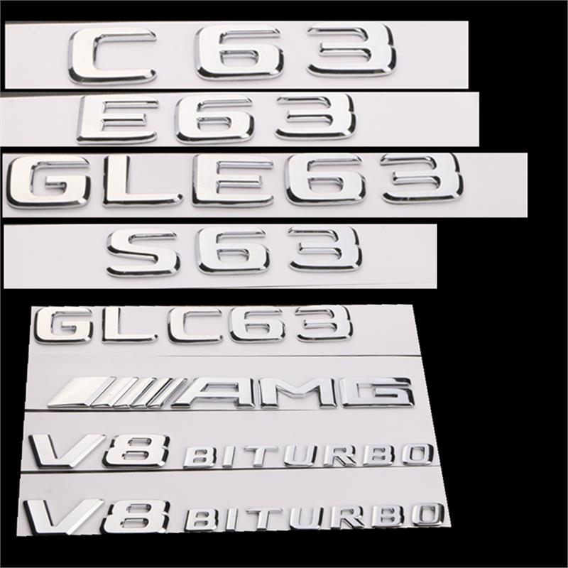 适用C63奔驰AMG车标GLS字GLE标GLC63全车E63尾标Benz标贴贴标