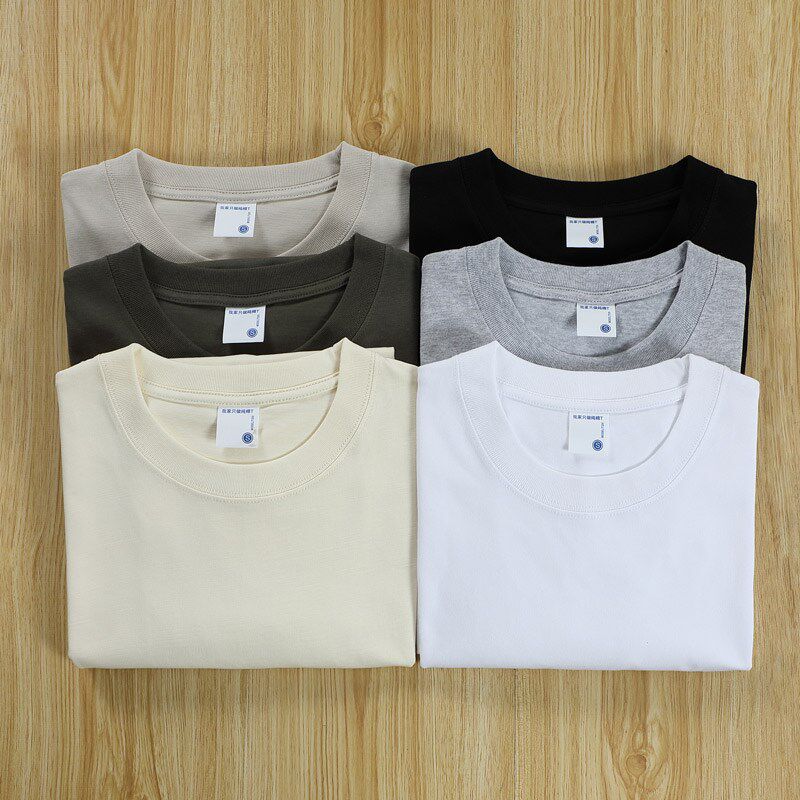 美式320g重磅纯棉短袖t恤男士宽松纯白色打底衫2024新款衣服夏季