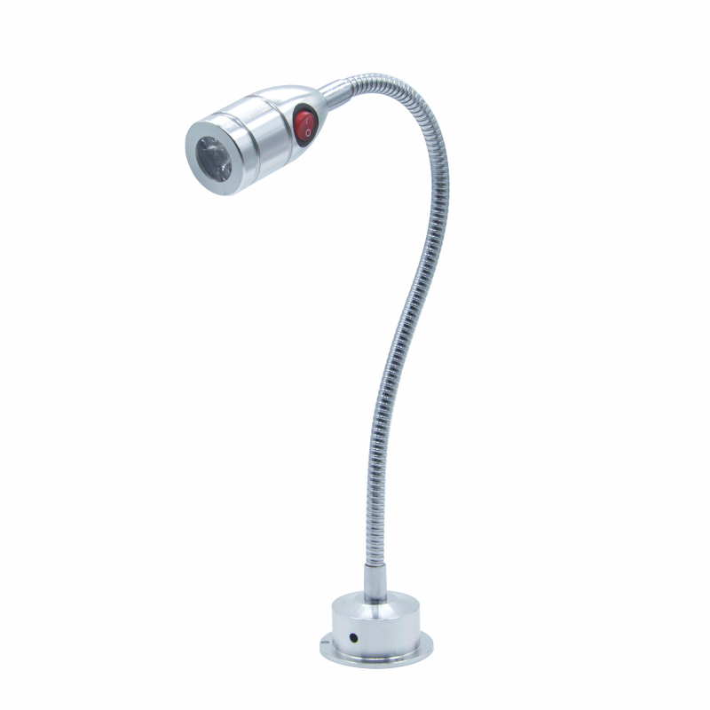 led射灯加长杆明装3w1w读书阅读灯展柜机床软管壁灯灯头上带开关