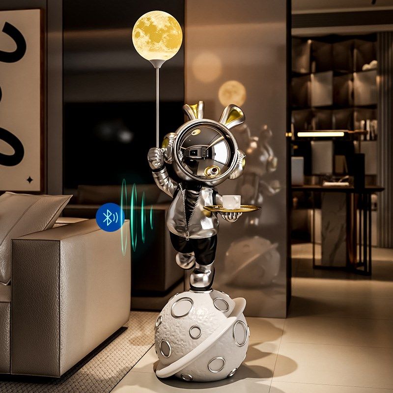 轻奢宇航员太空人兔子落地摆件电视柜沙发大型装饰品乔迁新居礼物