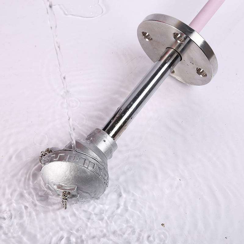 S型铂铑热电偶WRP-130法兰安装式温度传感器刚玉管耐高温0-1600度