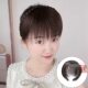 夏季 发箍刘海一体全真发前额头帘遮盖白发碎齐头顶补发假发片 薄款