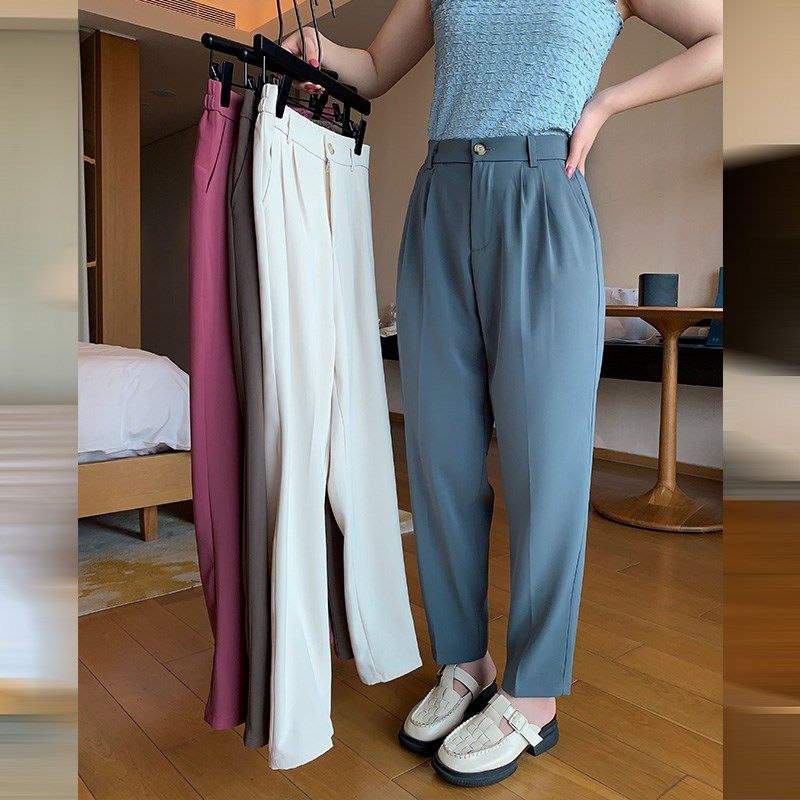 裤子大码女胖mm显瘦显高老爹裤窄版直筒裤女垂感小个子西装裤,女装/女士精品,大码裤装,淘宝优惠券,粉丝福利购,淘宝优惠卷