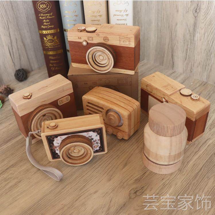 手工木制八音盒木质复古相机音乐盒学生情侣节日礼品盒毕业纪念品,家居饰品,音乐盒,淘宝优惠券,粉丝福利购,淘宝优惠卷