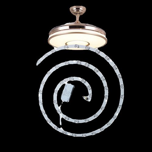 风扇隐形吊扇灯LED替换改造灯板变光灯片灯芯磁吸光源暖白螺旋