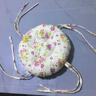 圆形坐垫薄团泡泡垫圆石凳垫子椅子垫吧台圆形板凳垫定做加绑带