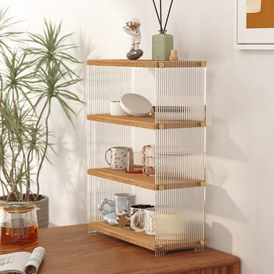 梅氏悬空置物架亚克力客厅桌面装饰水杯化妆品架创意收纳隔板多层