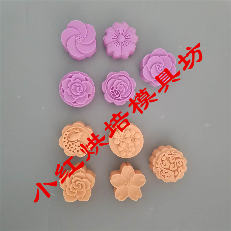 定做新款花型一体成型套筒月饼模具活动机器模具,可定做图案品名