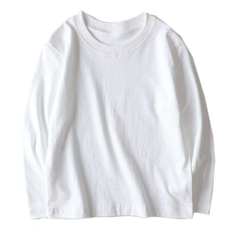 2024新款儿童长袖t恤男童女童纯棉黑白色打底衫秋装上衣童装衣服