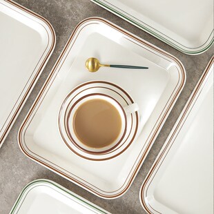 密胺托盘商用塑料长方形盘子蛋糕面包托盘餐盘快餐盘端菜水杯茶盘