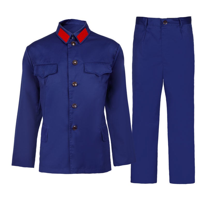 65式军干服涤卡老式的确良怀旧蓝干服解放老兵聚会海军套装男女