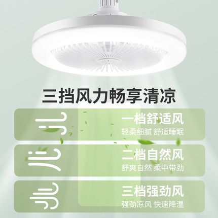 风扇灯餐厅带电扇一体e27螺口厨房led小型吊扇灯泡节能家用卧室灯