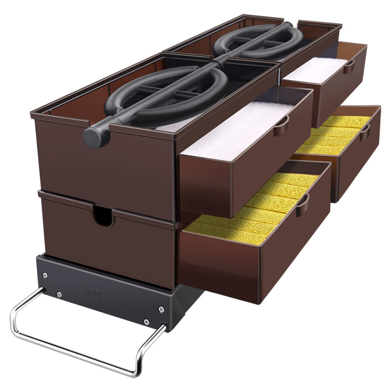 鱼缸过滤盒滴流大盒子抽屉式双层上置外置过滤器滤材套装不锈钢架