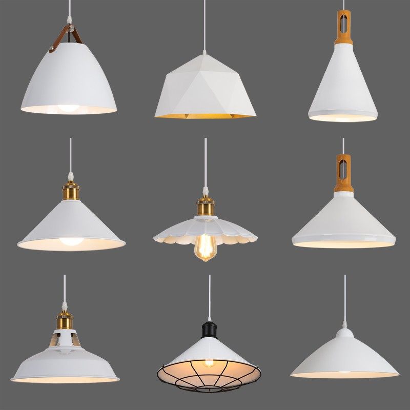 北欧工业风灯罩创意个性西餐厅咖啡酒吧台烤肉店锅盖复古单头吊灯