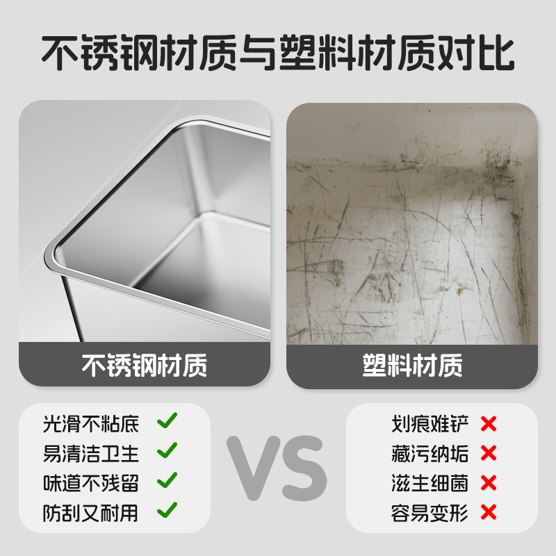 不锈钢猫砂盆超大号开放式防外溅猫屎盆猫沙盆子猫咪厕所用品大全