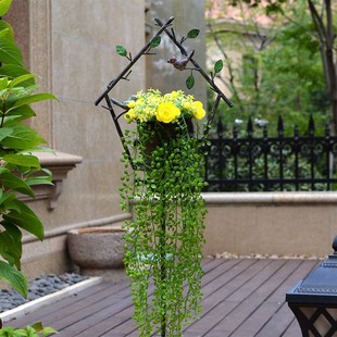 户外庭院创意花园别墅花插铁艺小鸟花盆农家乐装饰工艺品园艺插件